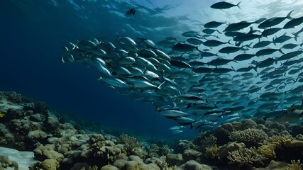 coral reef and diver