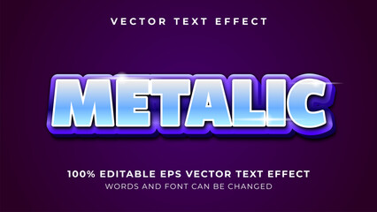 Metalic chrome editable vector text effect