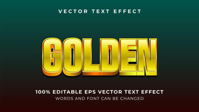 Golden shiny editable vector text effect
