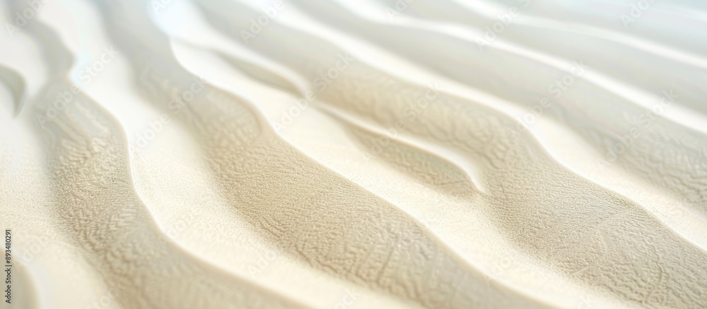Aufkleber close up of a textured white sandy beach with a wavy pattern natural grains clean rippled surface li