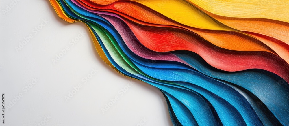 Poster Studio photograph of an abstract composition created using colored pencils offering copy space for additional elements