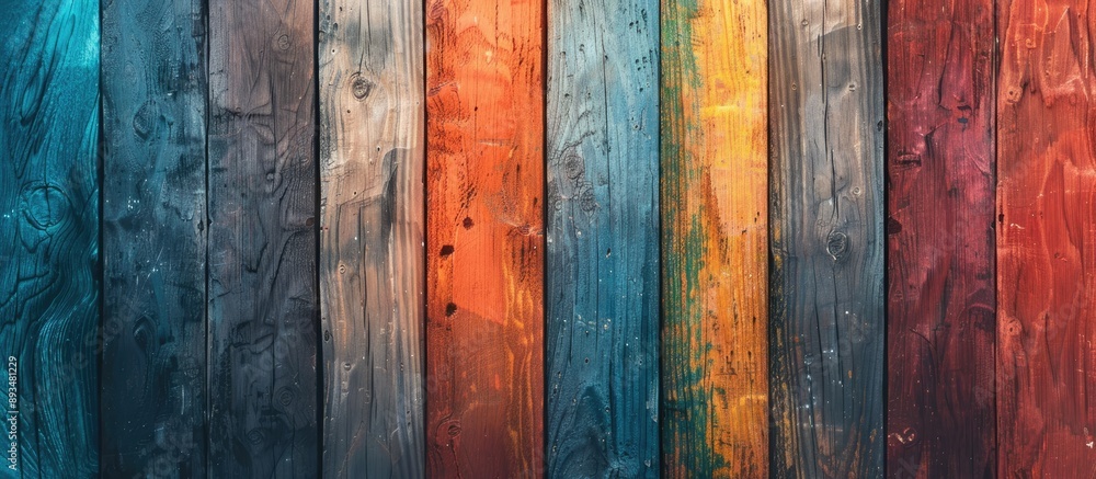 Leinwandbilder Wooden surface with a vibrant hue showcasing a unique natural design A plain board setting with ample copy space image