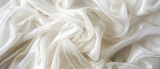 Fototapeta premium Close up image of white fabric with copy space image