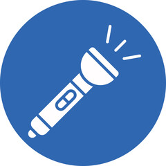 Flashlight glyph circle icon