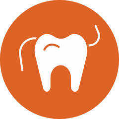 Dental floss glyph circle icon