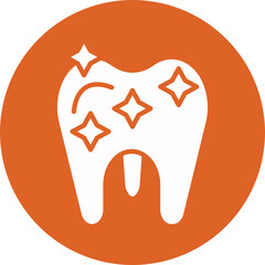 Tooth whitening glyph circle icon