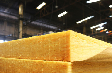 Fiberglass insulation materials texture background.