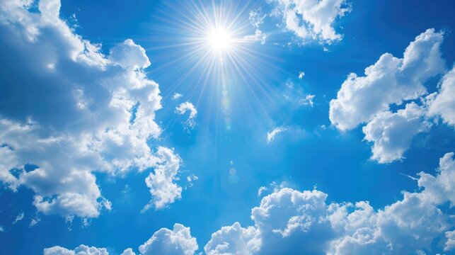 Sunny summer days with blue sky and clouds.