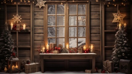 Obraz premium Christmas frame wallpaper candle architecture illuminated.