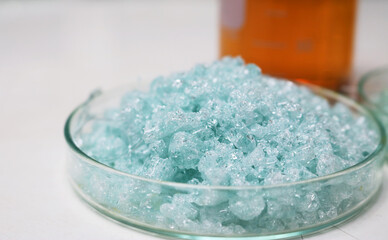 Close-up samples of processed glass waste for material development research.