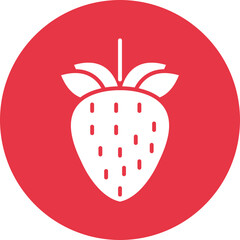 Strawberry glyph circle icon