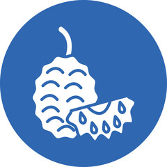 Jackfruit glyph circle icon