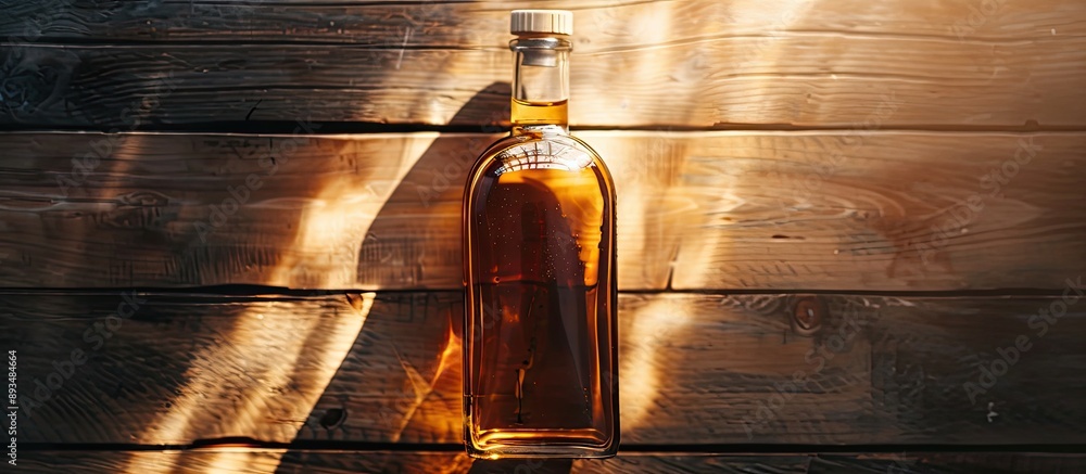 Poster an aerial view of a bottle with copy space image
