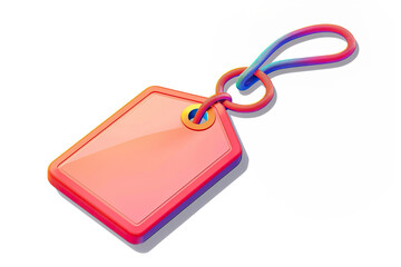 Fototapeta premium A colorful gradient tag with a rainbow-colored loop