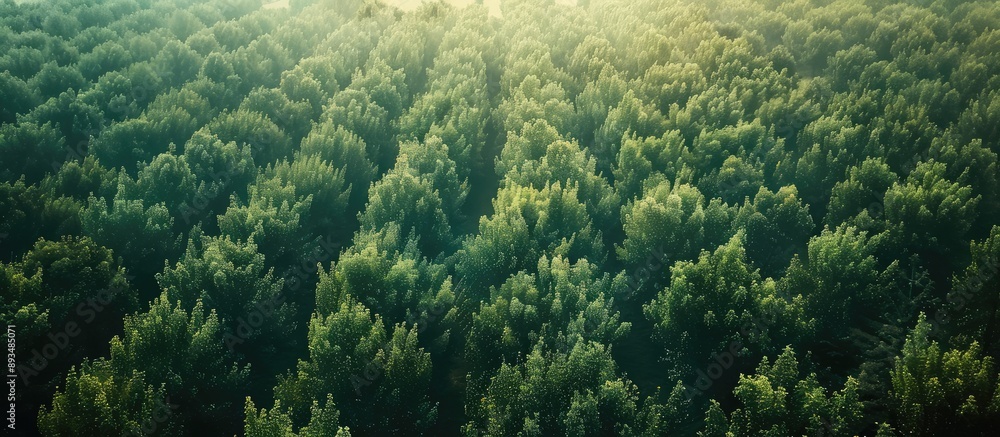 Poster a wide expanse of apple orchards in an aerial shot captured in a high quality copy space image