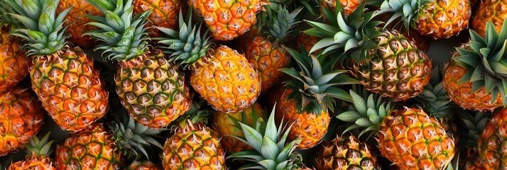 Fototapeta premium Fresh pineapple seamless pattern background