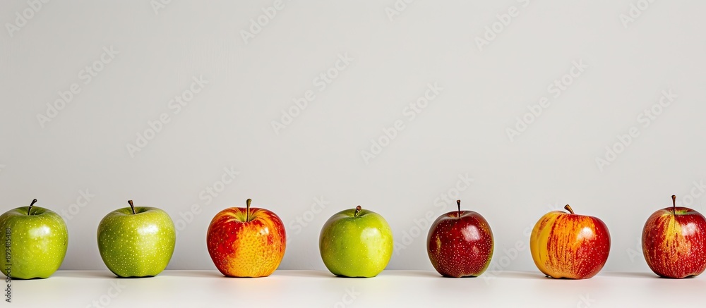 Poster Apples displayed against a white backdrop with ample copy space image