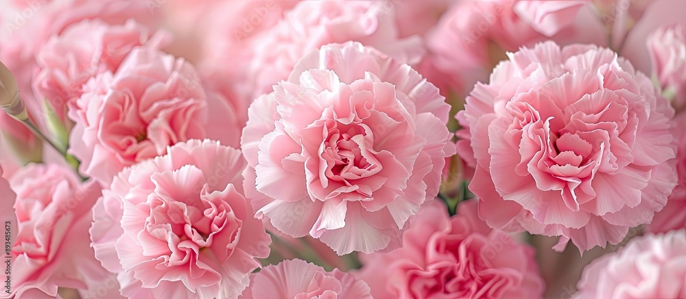 Aufkleber pink carnations create a lovely sight in the copy space image
