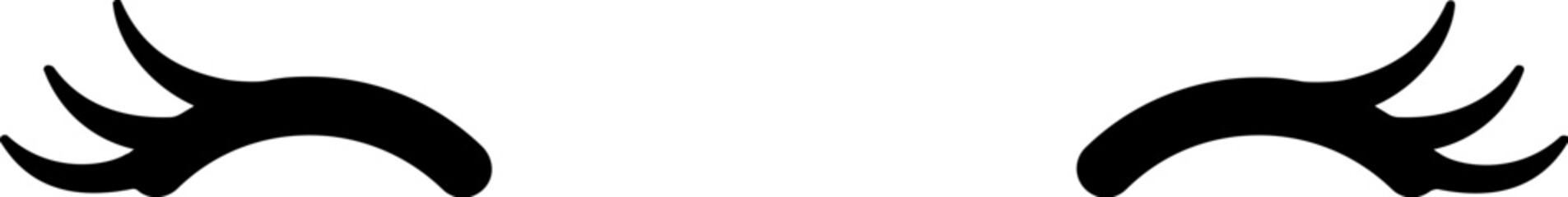 Unicorn eyelashes. Cartoon animal eyes icon. Closed eyes.  © laias