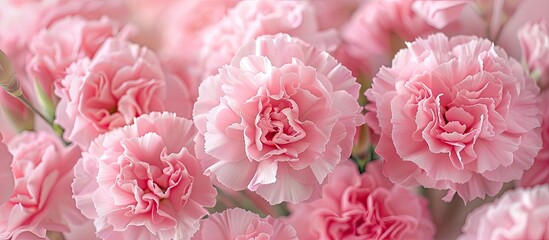 Pink carnations create a lovely sight in the copy space image