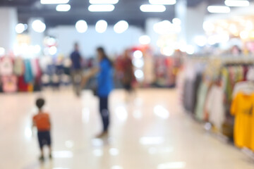 Abstract blur interior background or defocused shopping mall of department store.