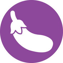 Eggplant glyph circle icon