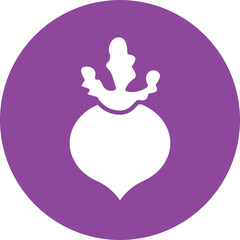 Turnip glyph circle icon