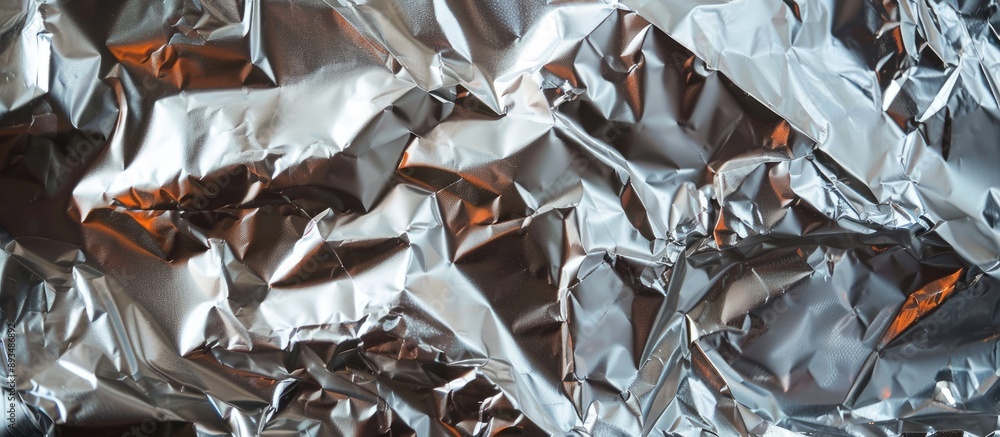 Leinwandbilder crumpled foil texture with colored reflection resembling shiny crumpled paper perfect for a project 