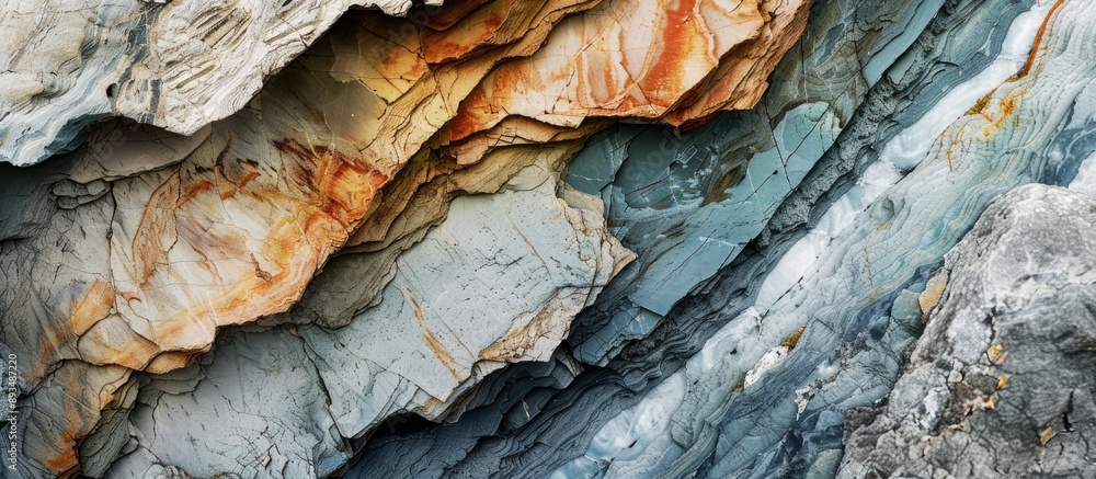 Poster Unique textures like marble wood and rock in a new abstract design create an attractive copy space image