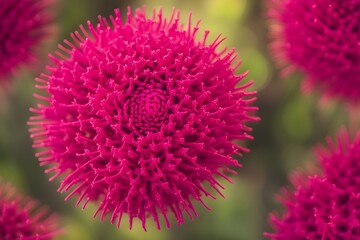 Cockscomb flower bokeh background, AI Generated