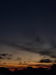 sunset over the city in the sky