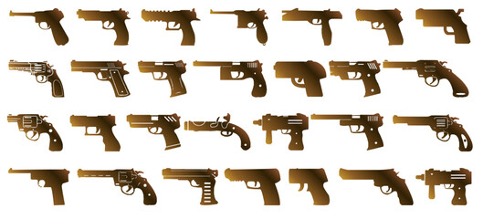 Classical and historical guns silhouette collection