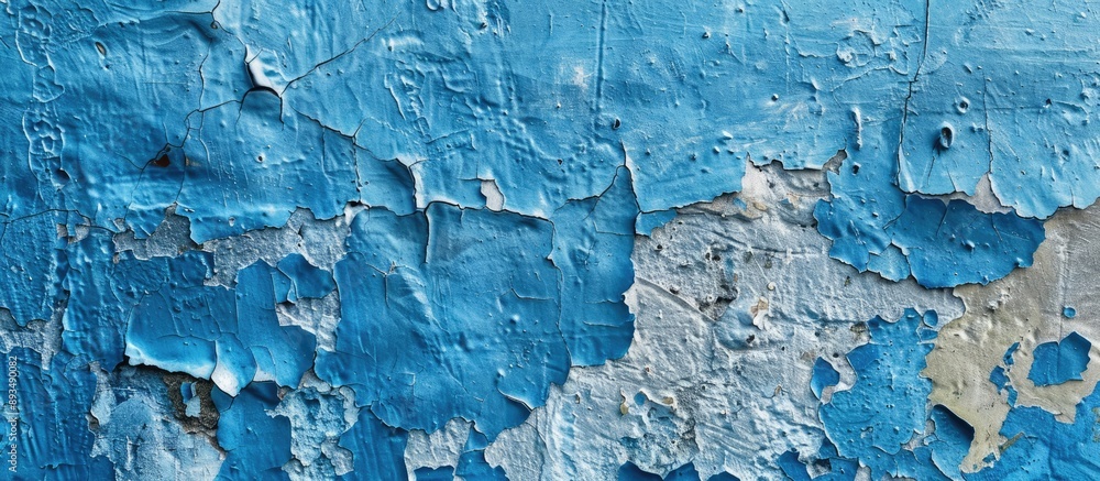 Leinwandbilder rough blue plaster texture creating an architectural abstract background with copy space image