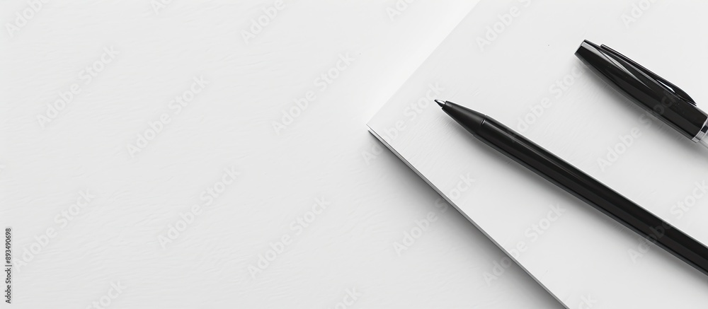 Leinwandbilder a classic pairing of a white notepad and a black pen perfect for taking notes or sketching creating 