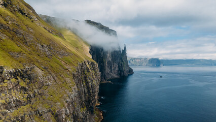 Trollkonufingur, The Troll Woman's Finger, Vagar, Faroe Islands