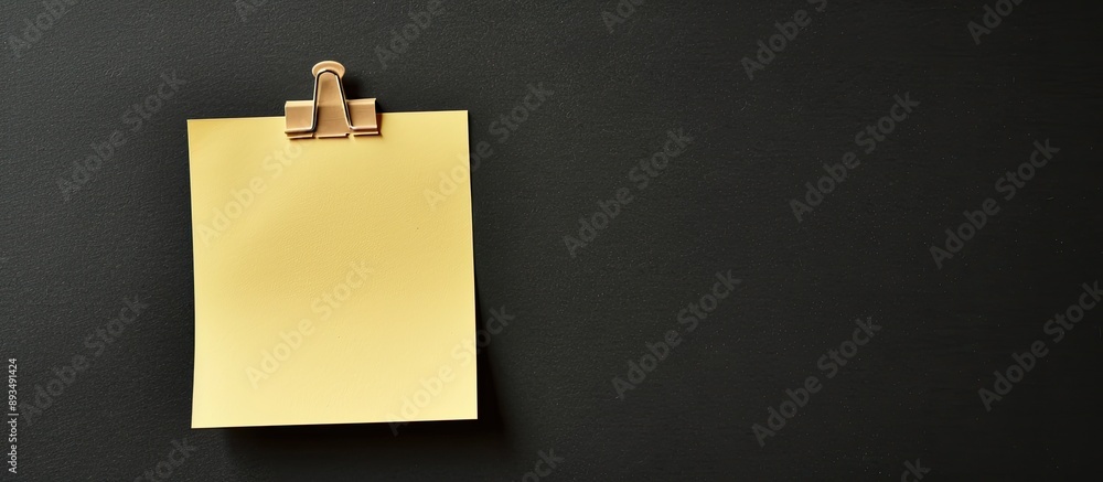Aufkleber A black background with a blank paper note attached ideal for including an image with empty space for text. copy space available