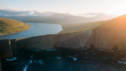 Sorvagsvatn Lake Faroe Islands Lake above the Ocean Vagar Island