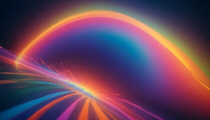 Obraz premium Colorful abstract energy beams with vibrant rainbow colors against a dark background