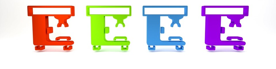 Colorful Coffee machine icon isolated on white background. Minimalism concept. 3D render illustration