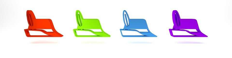 Colorful Oktoberfest hat icon isolated on white background. Hunter hat with feather. German hat. Minimalism concept. 3D render illustration