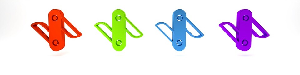 Colorful Swiss army knife icon isolated on white background. Multi-tool, multipurpose penknife. Multifunctional tool. Minimalism concept. 3D render illustration