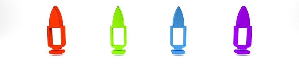 Colorful Bullet icon isolated on white background. Minimalism concept. 3D render illustration