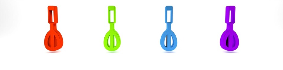 Colorful Kitchen whisk icon isolated on white background. Cooking utensil, egg beater. Cutlery sign. Food mix symbol. Minimalism concept. 3D render illustration