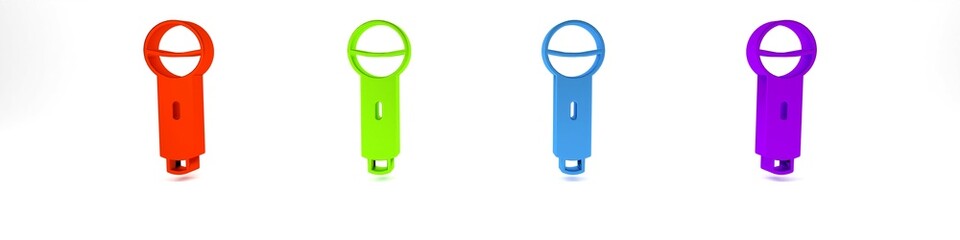 Colorful Microphone icon isolated on white background. On air radio mic microphone. Speaker sign. Minimalism concept. 3D render illustration