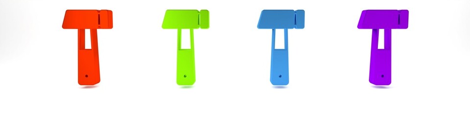 Colorful Hammer icon isolated on white background. Tool for repair. Minimalism concept. 3D render illustration