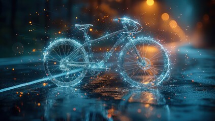 Fototapeta premium Digital Bicycle in Motion