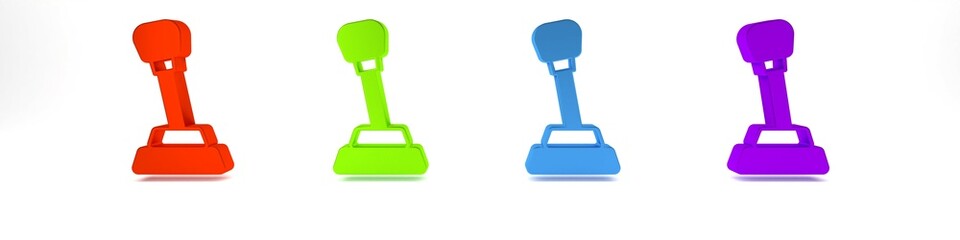 Colorful Gear shifter icon isolated on white background. Manual transmission icon. Minimalism concept. 3D render illustration