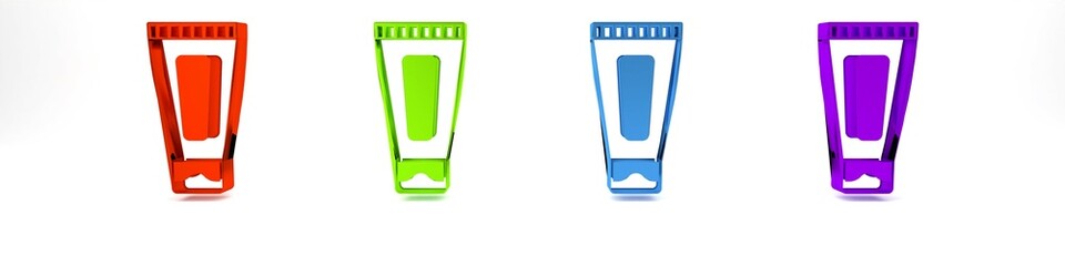 Colorful Cream or lotion cosmetic tube icon isolated on white background. Body care products for woman. Minimalism concept. 3D render illustration