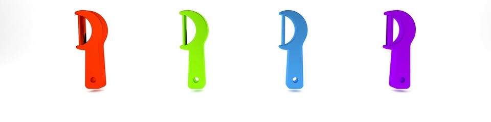 Colorful Dental floss icon isolated on white background. Minimalism concept. 3D render illustration