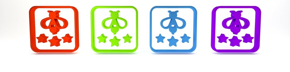 Colorful Type of bee icon isolated on white background. Sweet natural food. Honeybee or apis with wings symbol. Flying insect. Minimalism concept. 3D render illustration